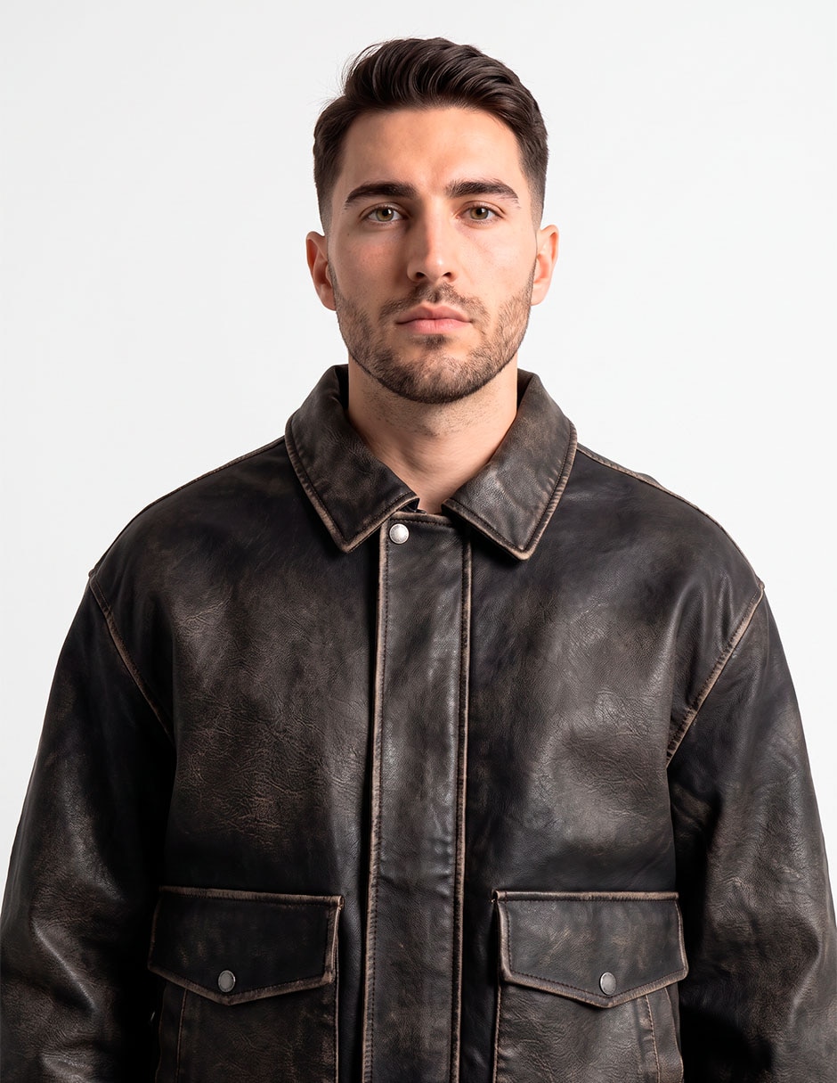 Chamarra bomber con bolsillos para hombre