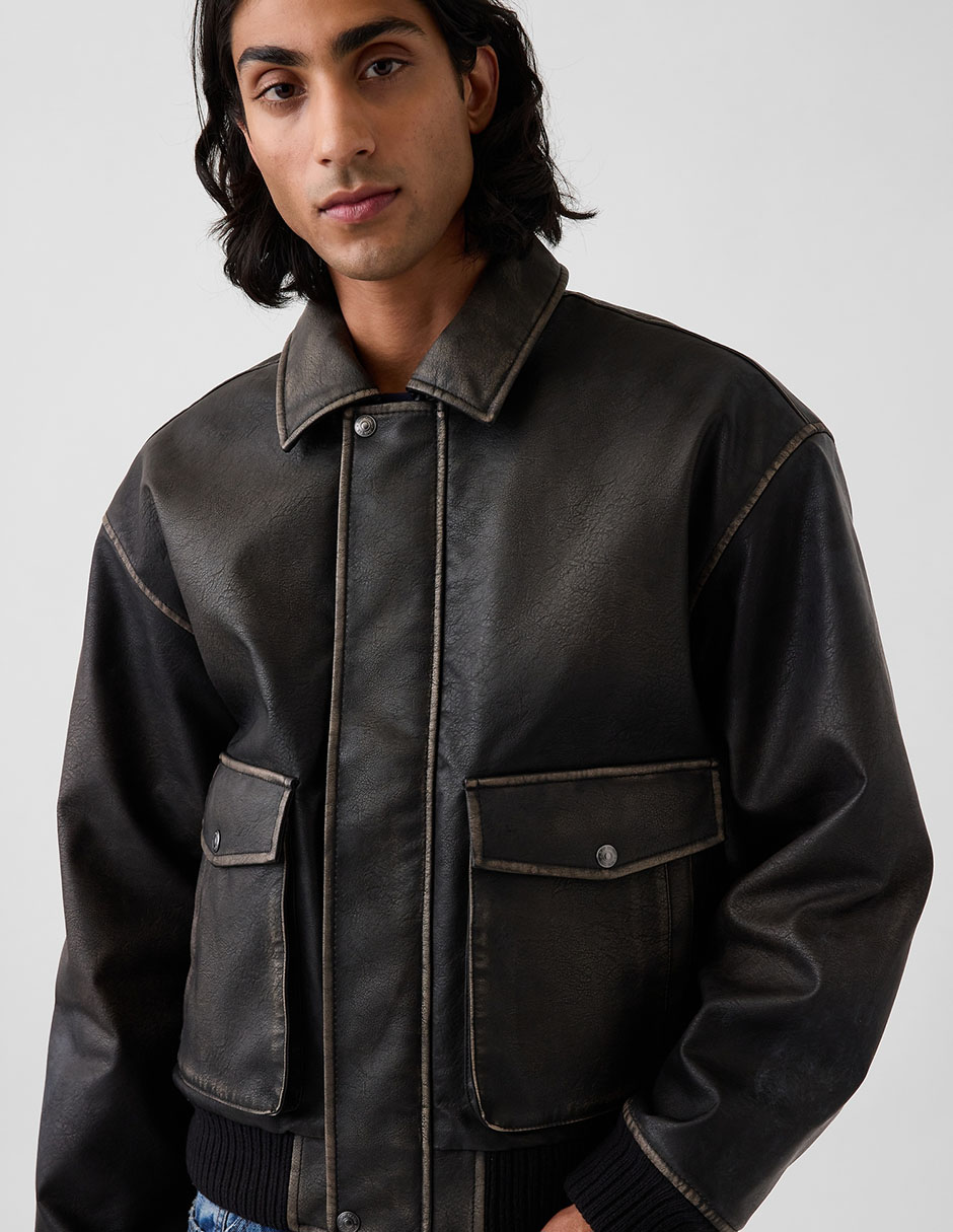 Chamarra bomber con bolsillos para hombre