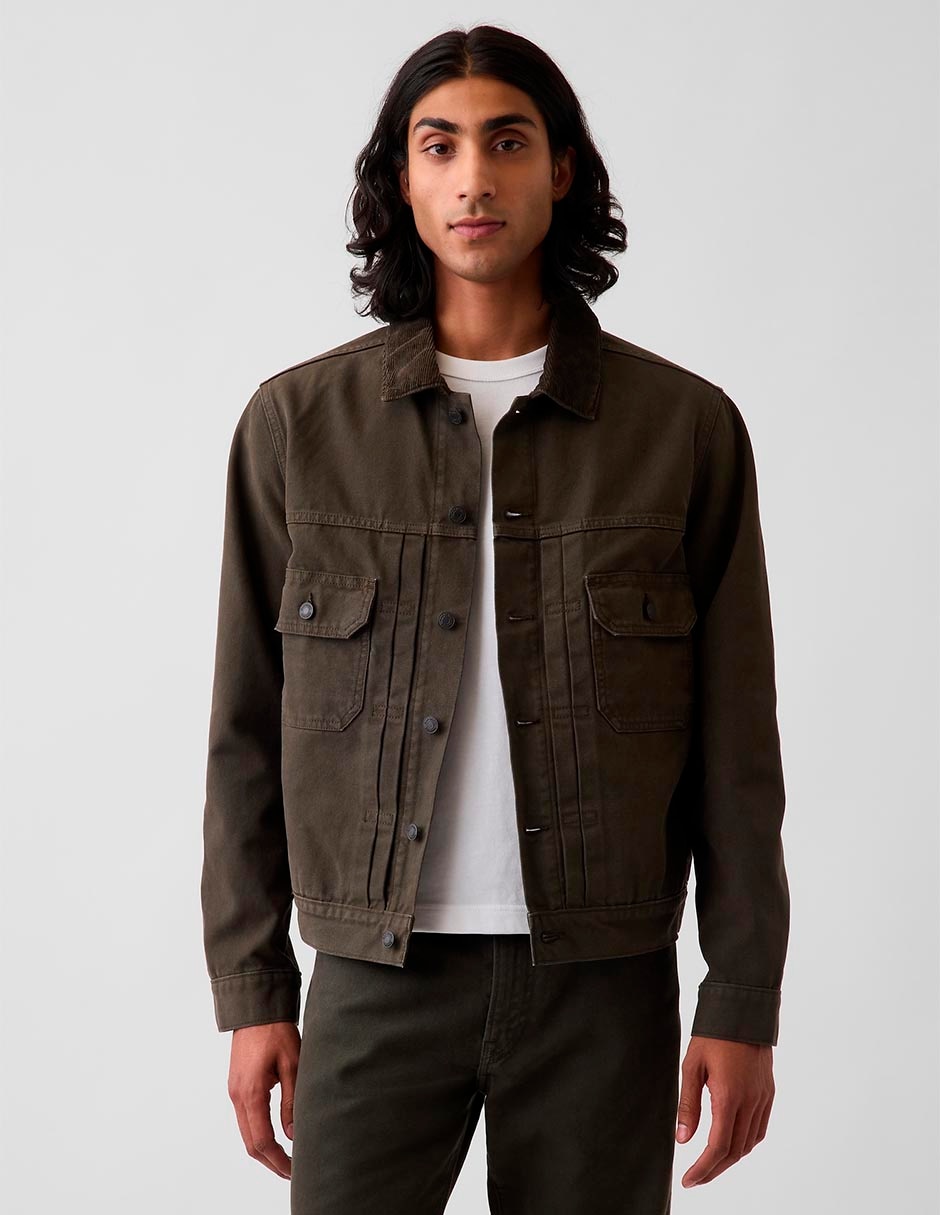 Chamarra casual con bolsillos para hombre