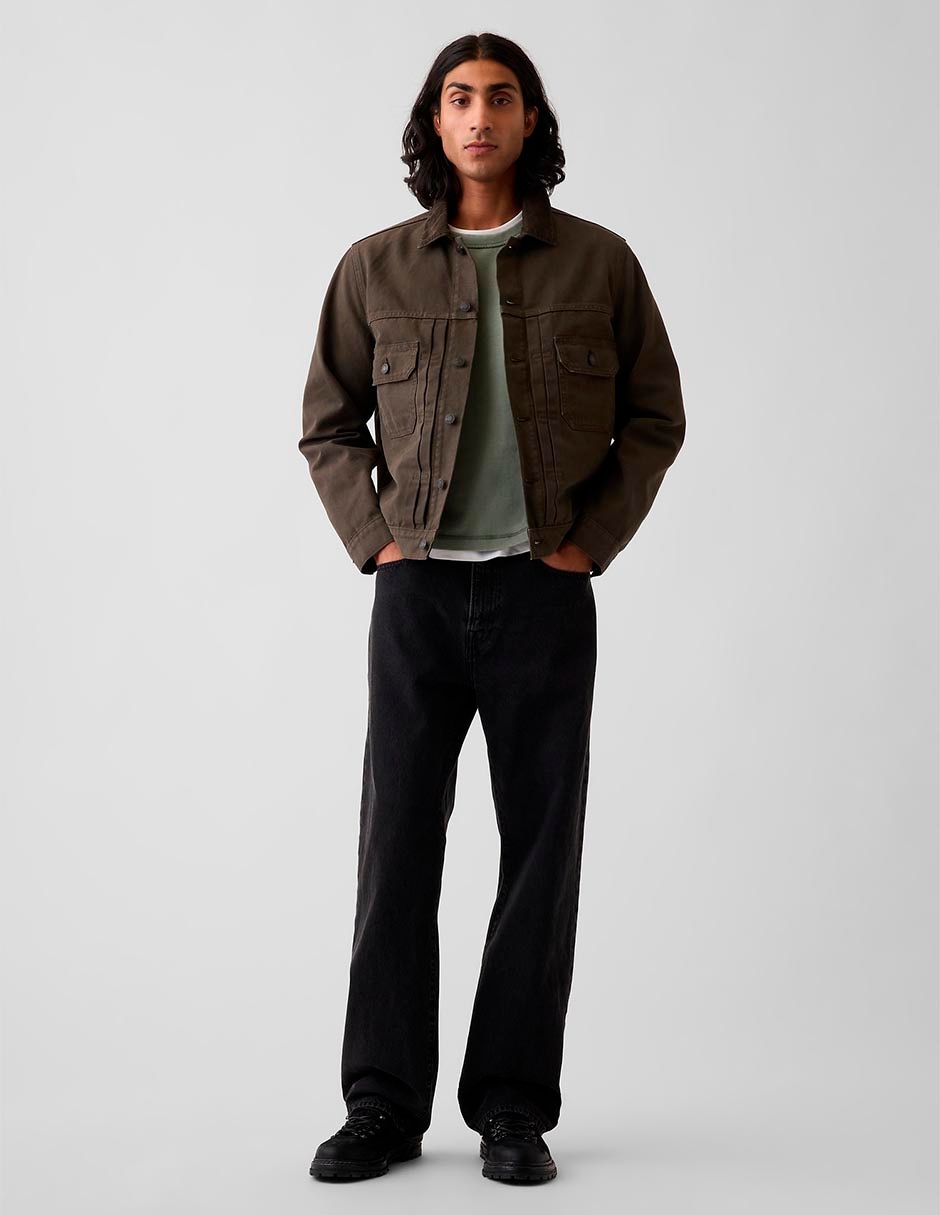 Chamarra casual con bolsillos para hombre
