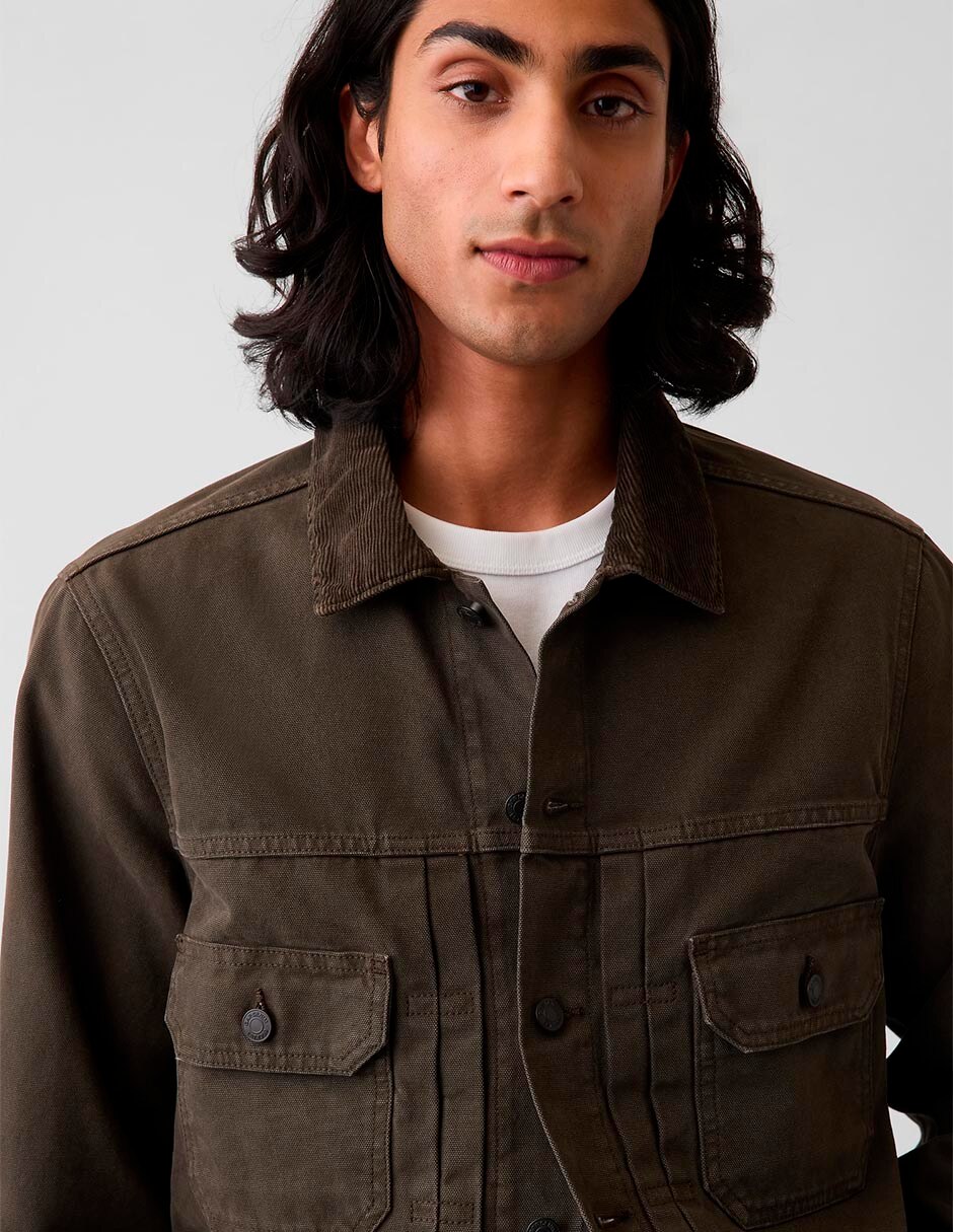 Chamarra casual con bolsillos para hombre