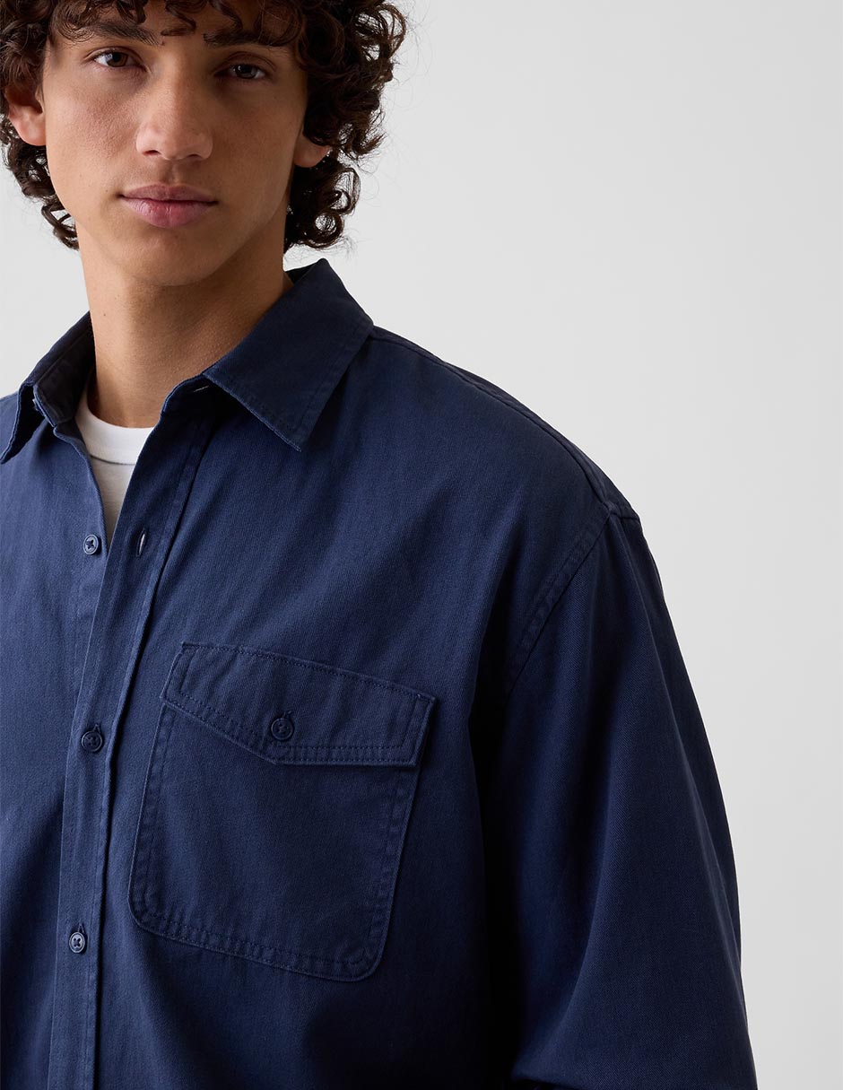 Camisa casual de algodón manga larga para hombre 7