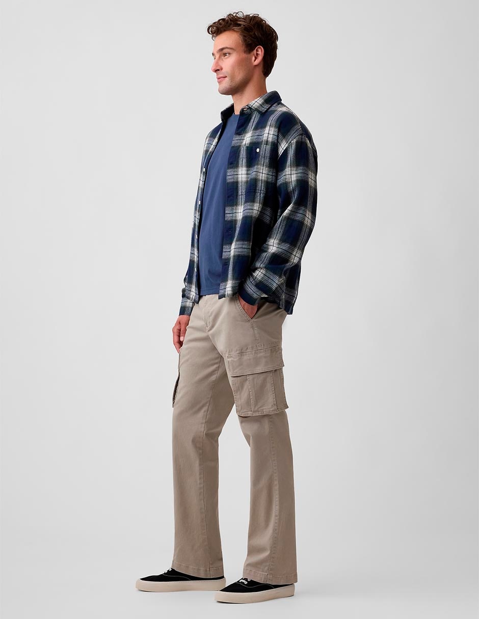 Pantalón cargo recto de algodón para hombre 4