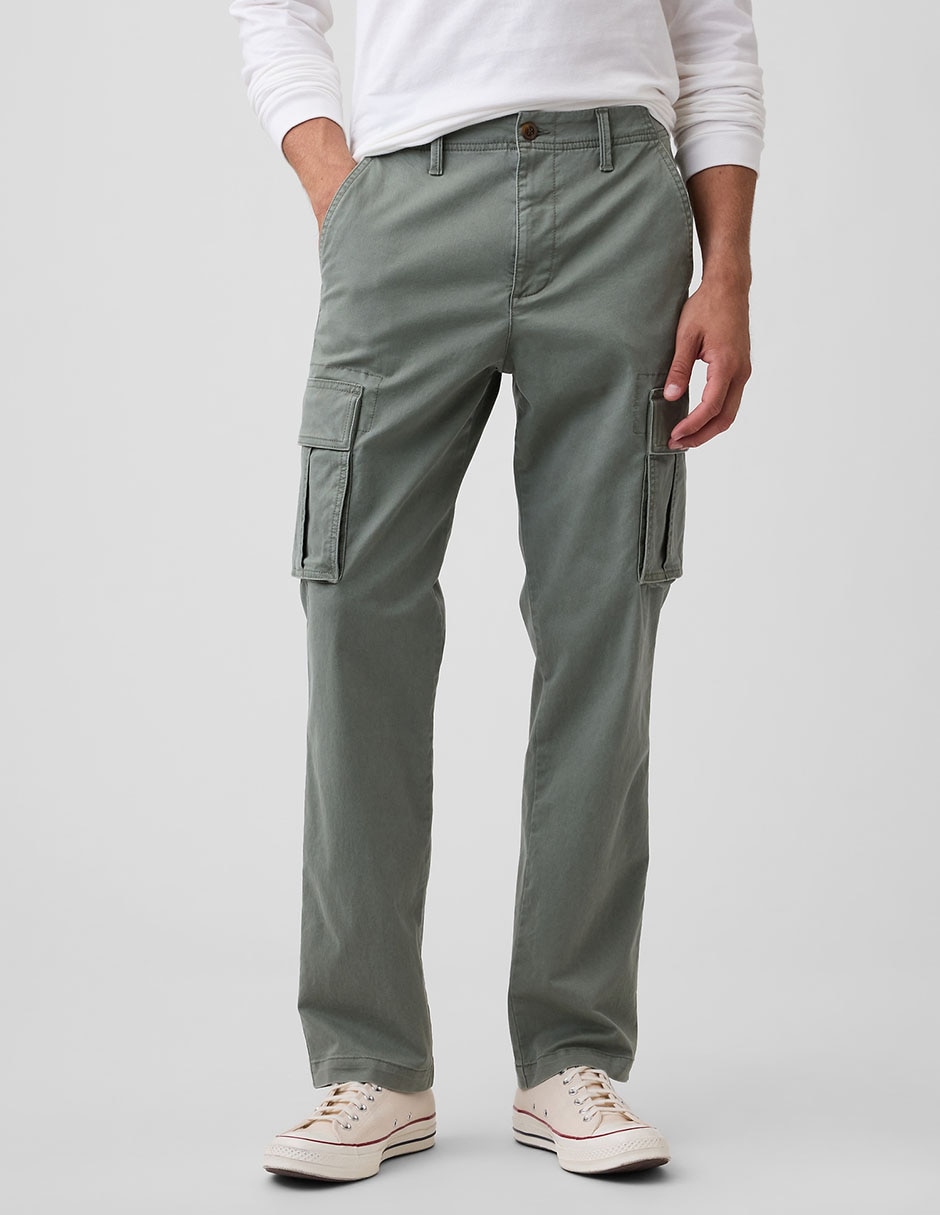Pantalón cargo cargo recto de algodón para hombre 4