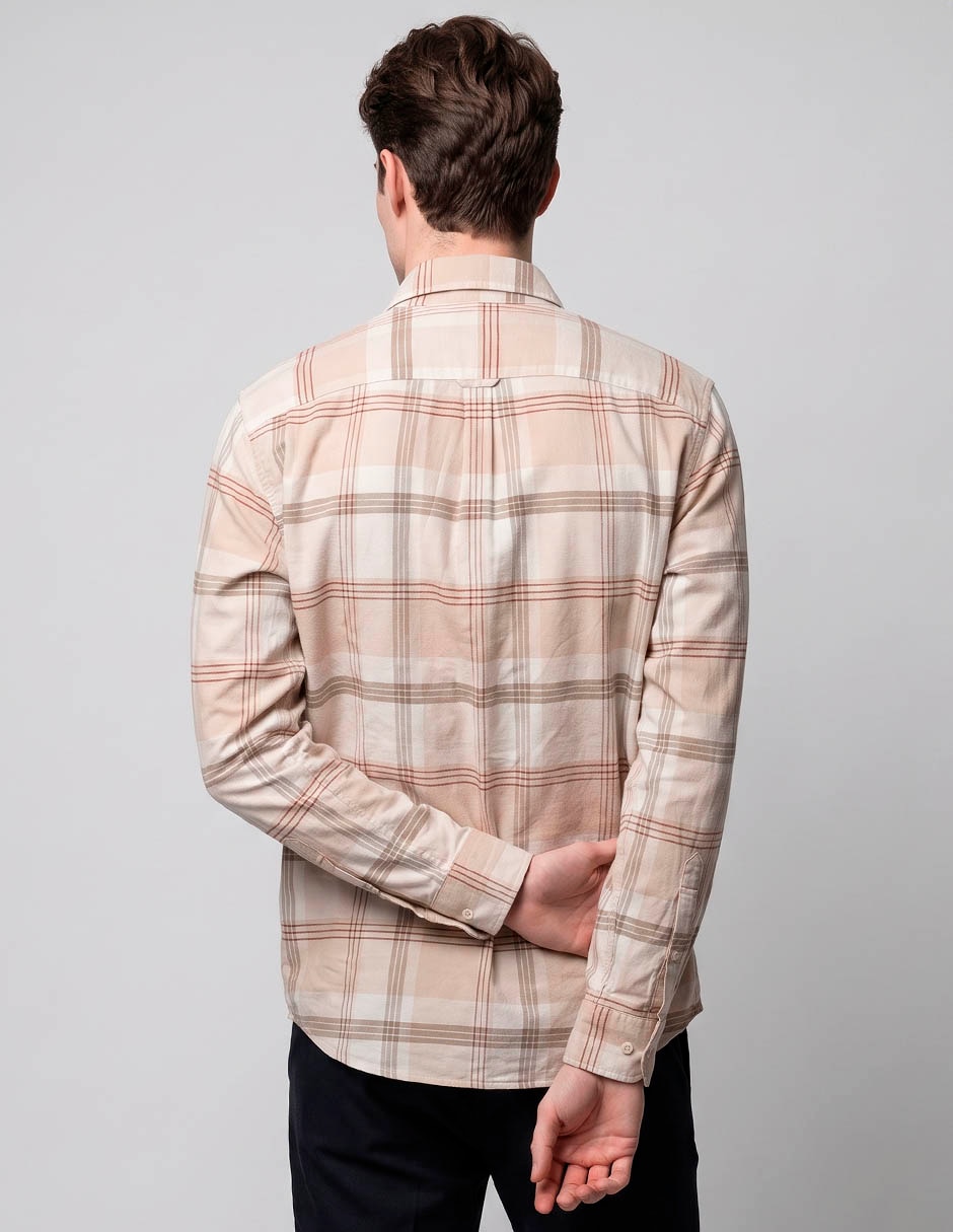 Camisa casual de algodón manga larga para hombre