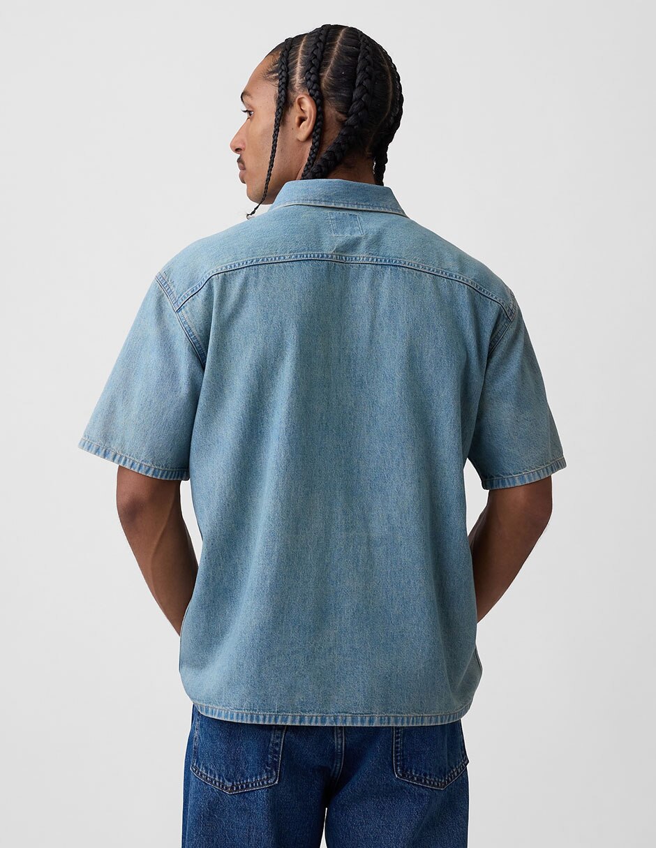Sobrecamisa casual de algodón manga larga para hombre