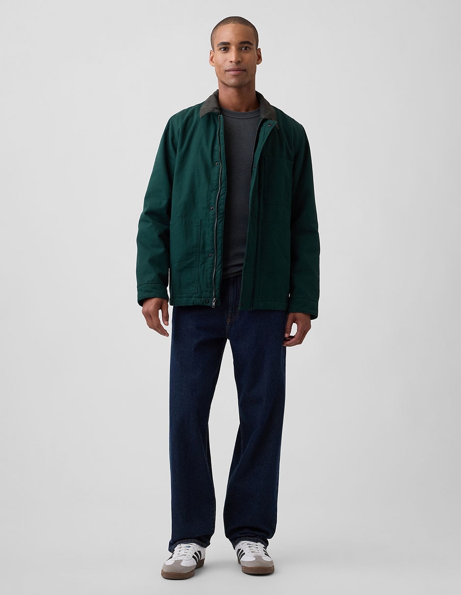 Chamarra casual con bolsillos para hombre