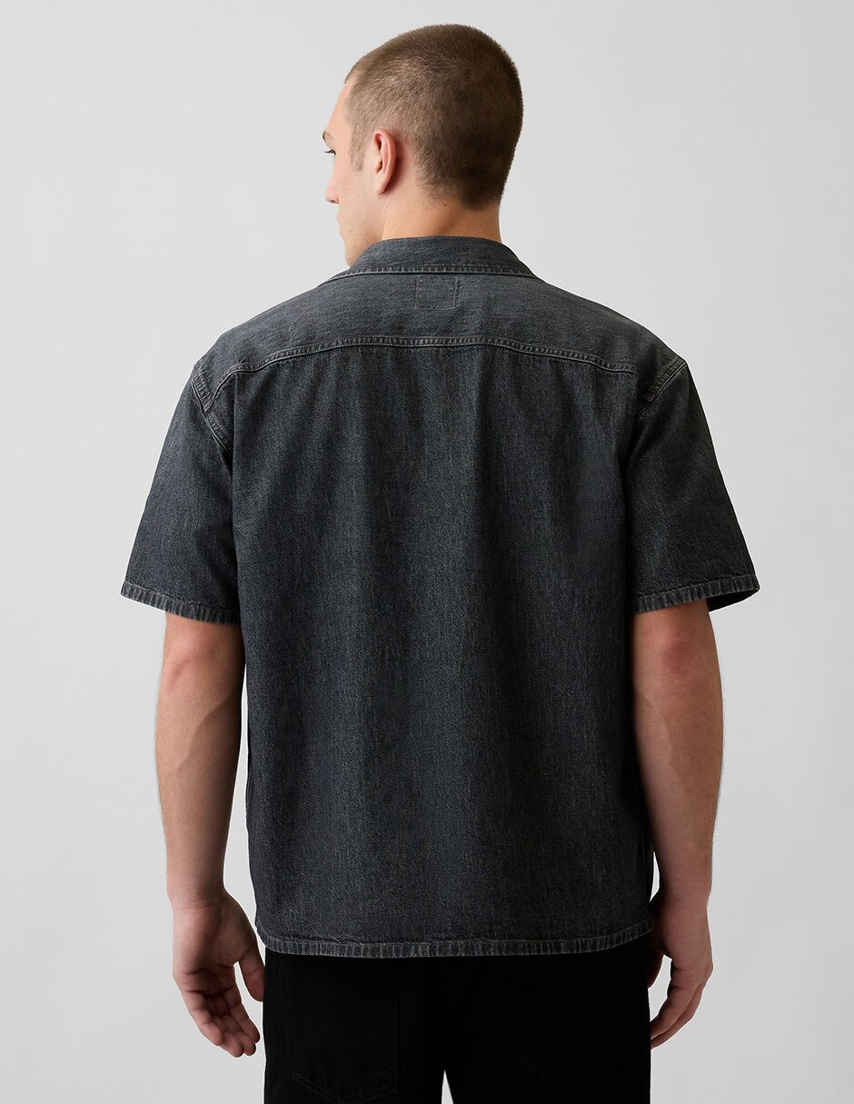 Camisa casual de algodón manga corta para hombre