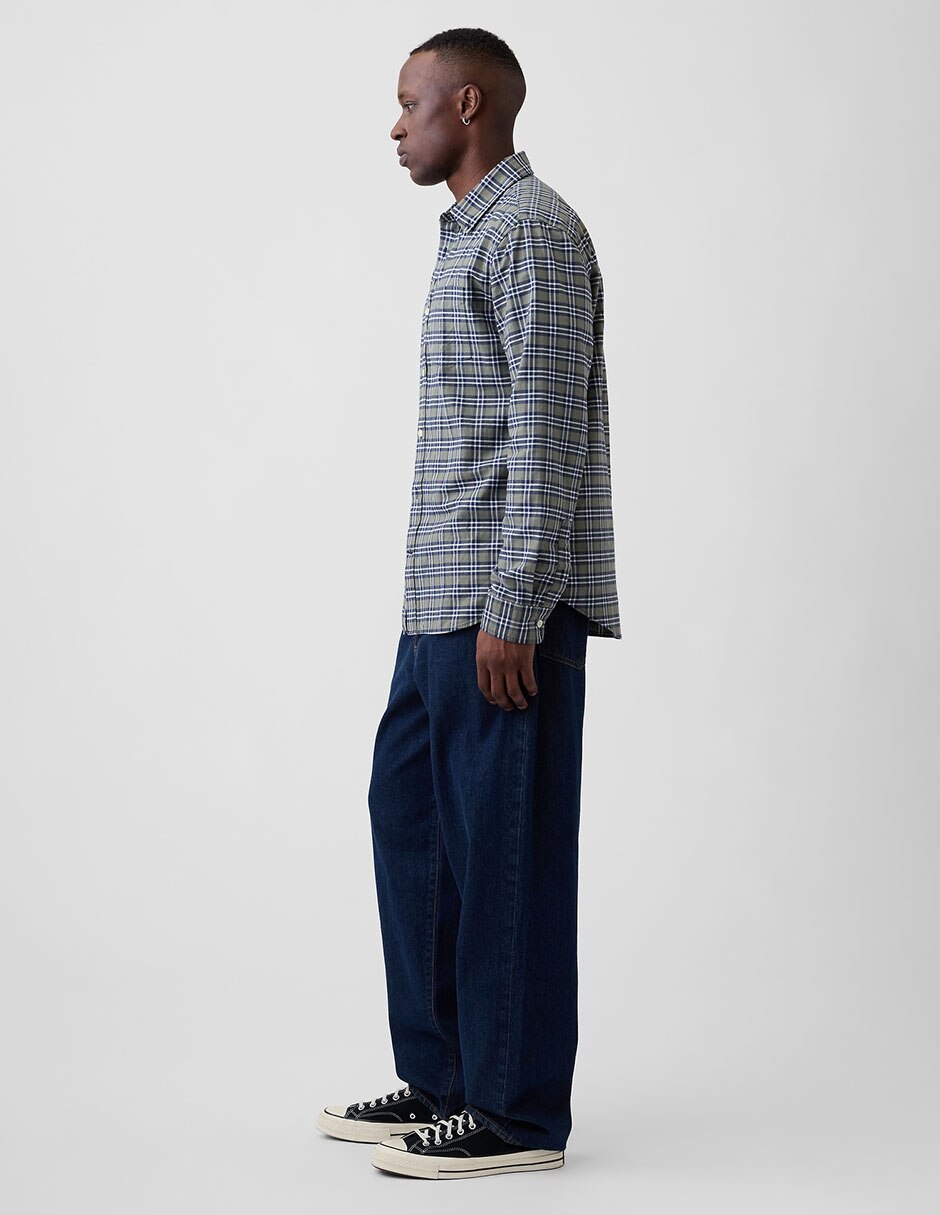 Pantalón baggy lavado obscuro para hombre