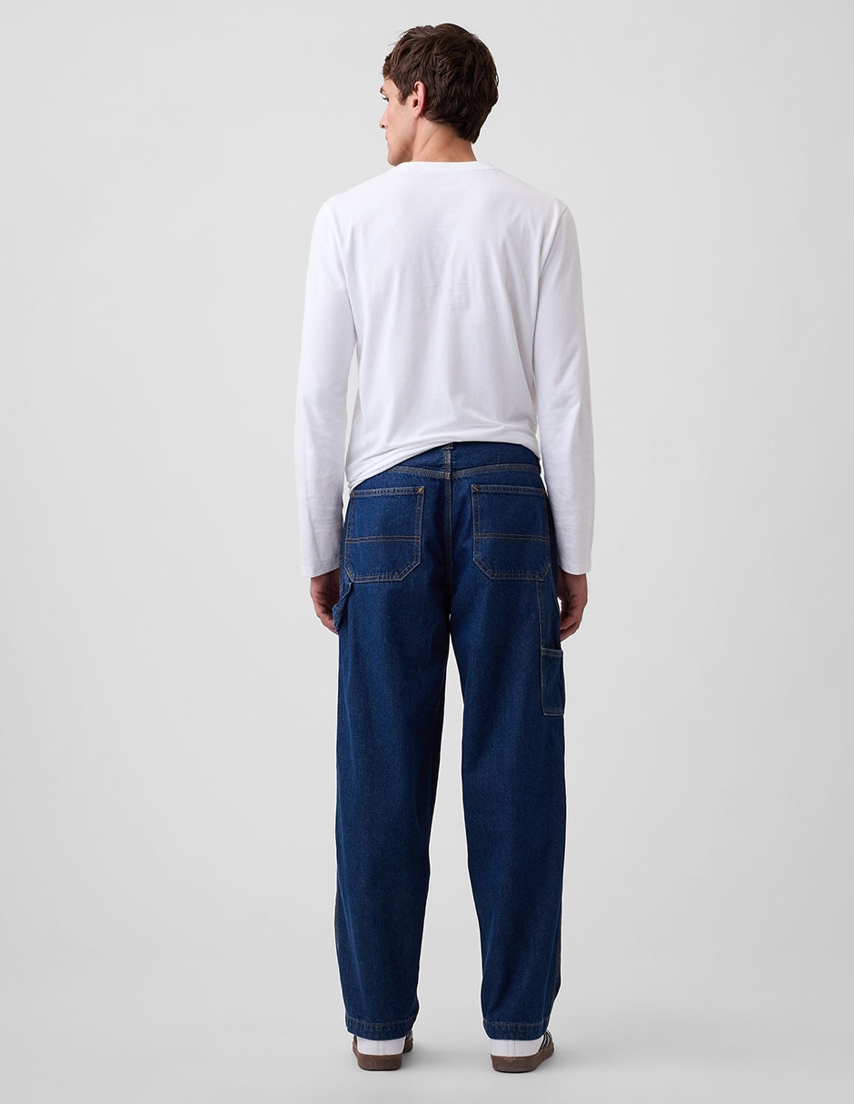 Jeans straight lavado obscuro para hombre 5
