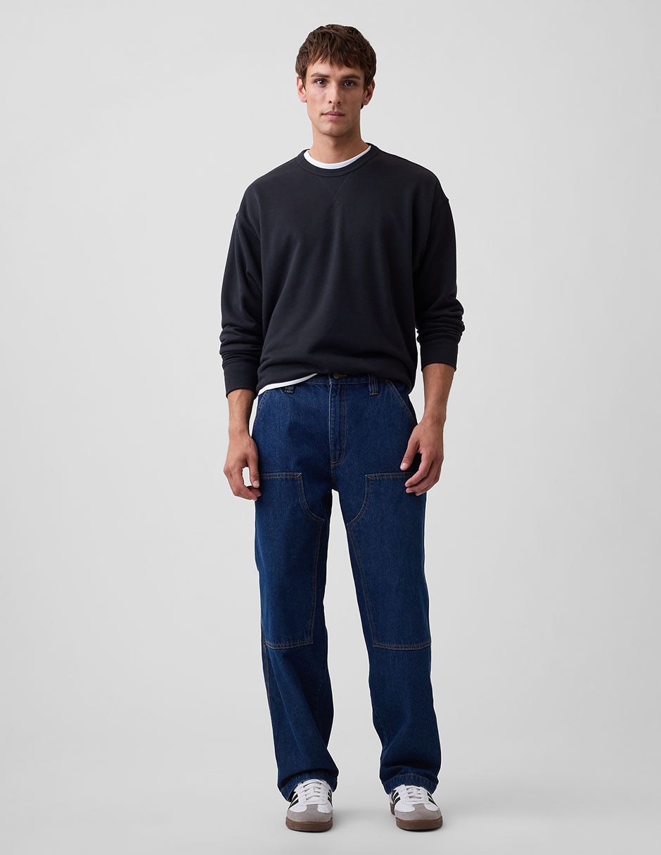 Jeans straight lavado obscuro para hombre 4
