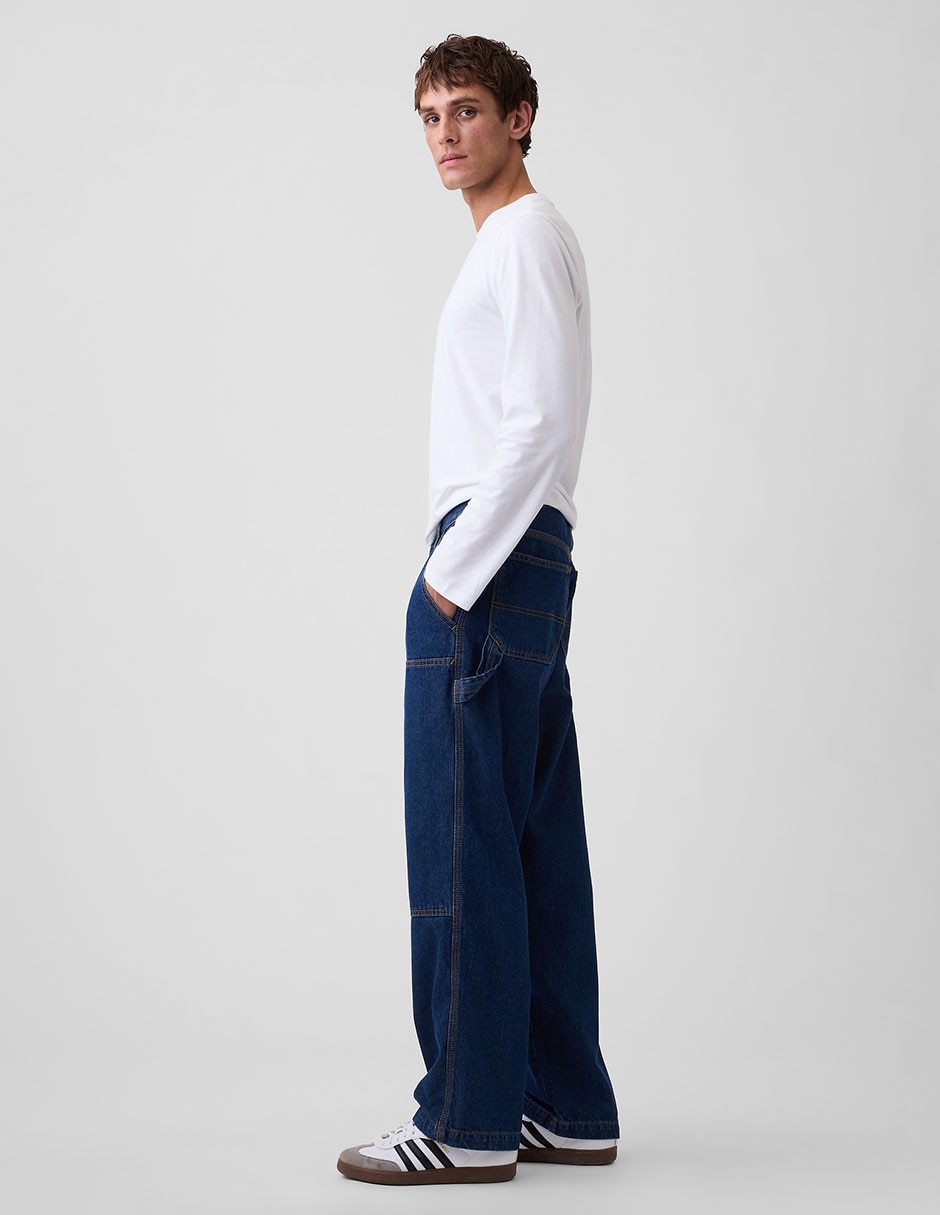 Jeans straight lavado obscuro para hombre 3