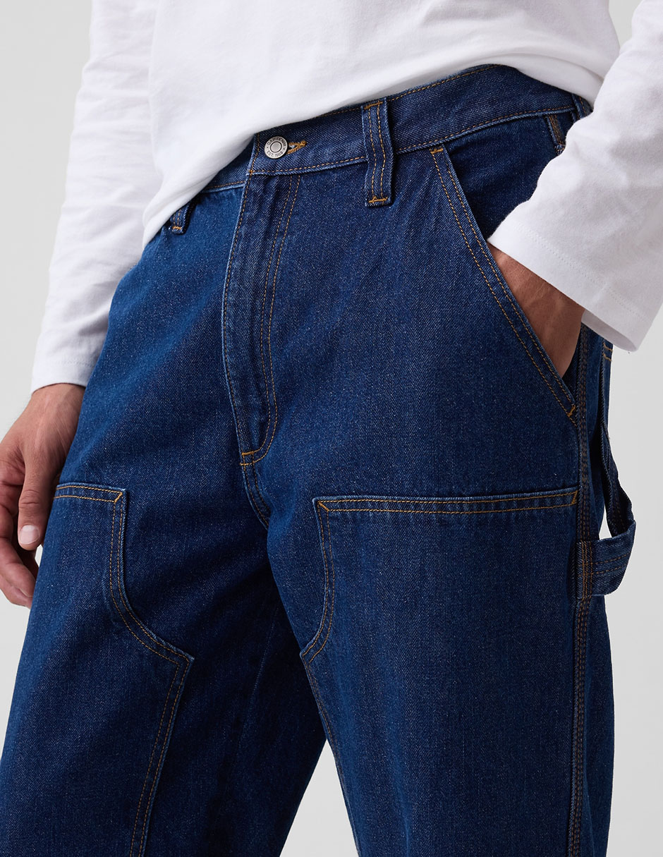 Jeans straight lavado obscuro para hombre 2