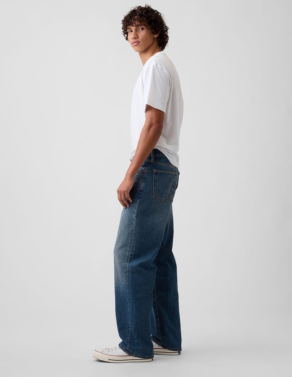 Jeans recto lavado medio para hombre