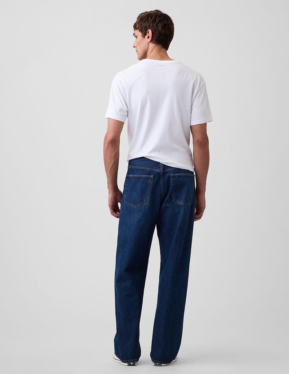 Jeans baggy lavado obscuro para hombre 5