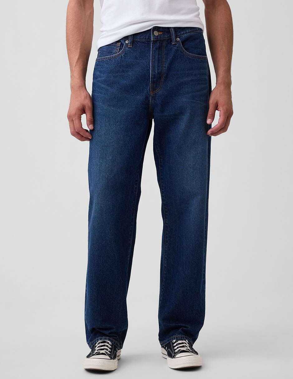 Jeans baggy lavado obscuro para hombre