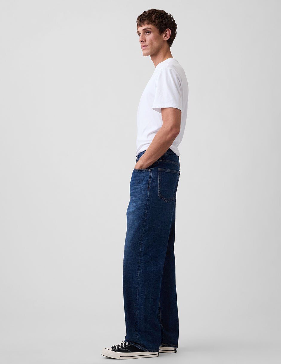 Jeans baggy lavado obscuro para hombre