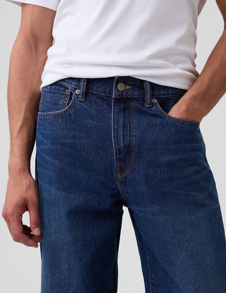 Jeans baggy lavado obscuro para hombre