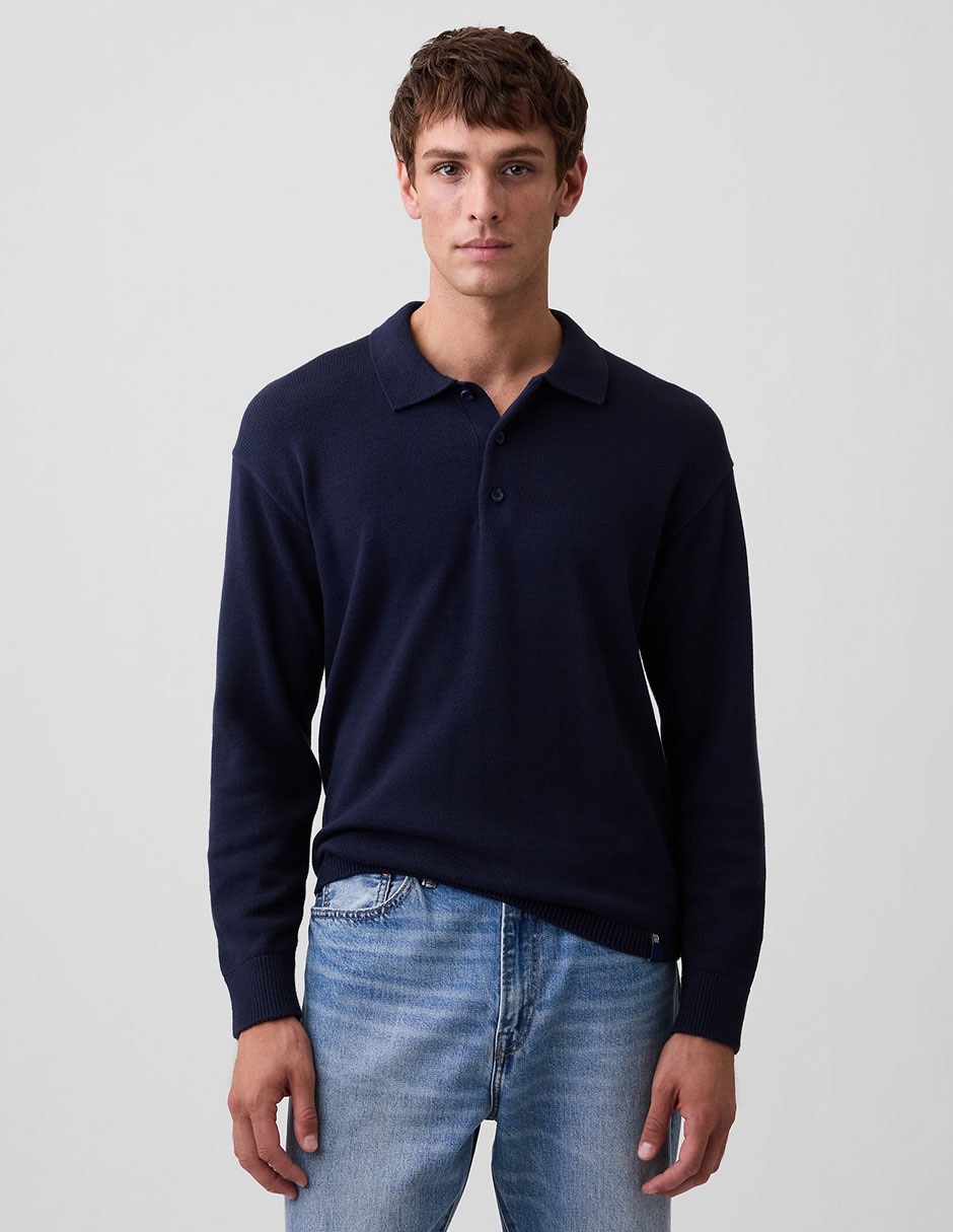 Suéter cuello polo para hombre
