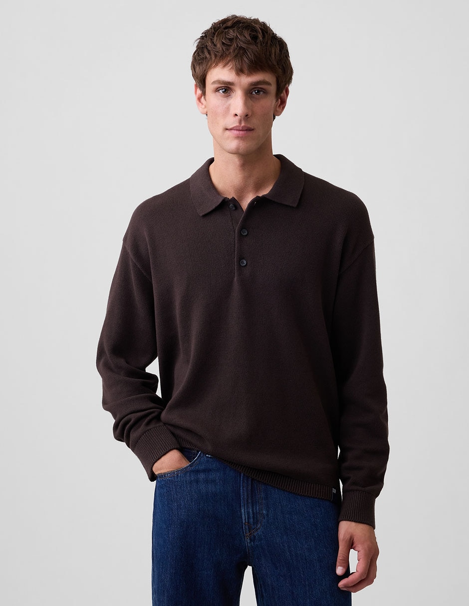 Suéter cuello polo para hombre