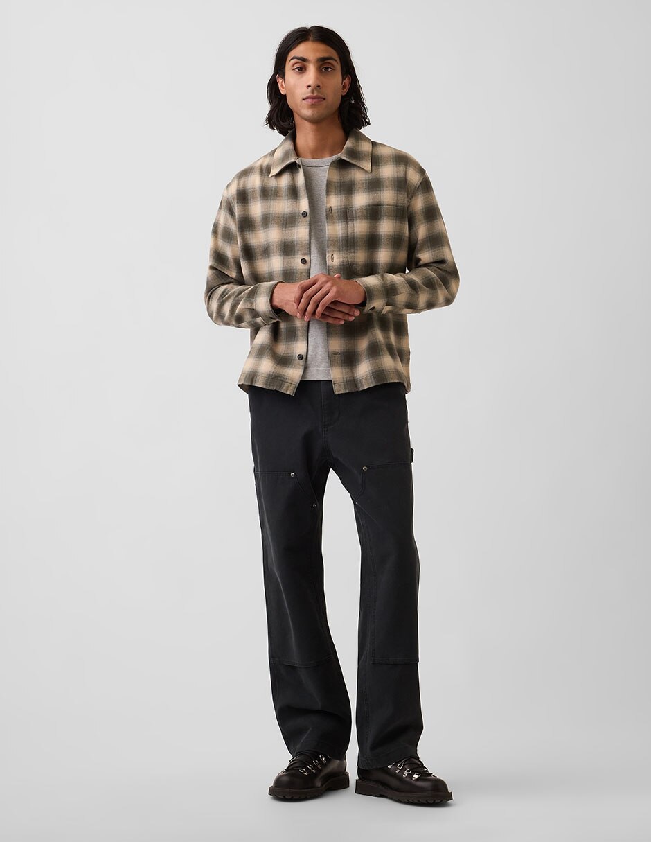 Camisa casual manga larga para hombre