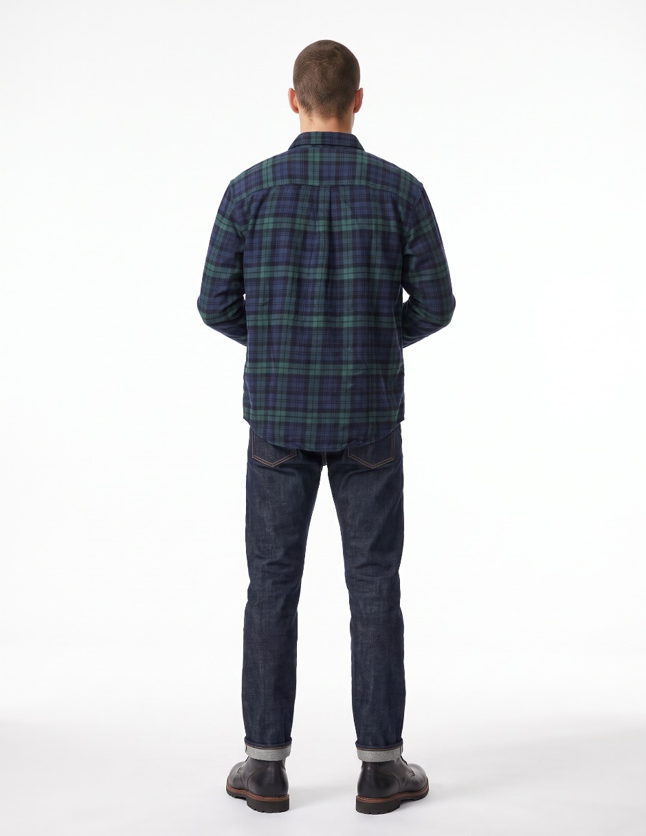 Camisa casual de algodón manga larga para hombre 2