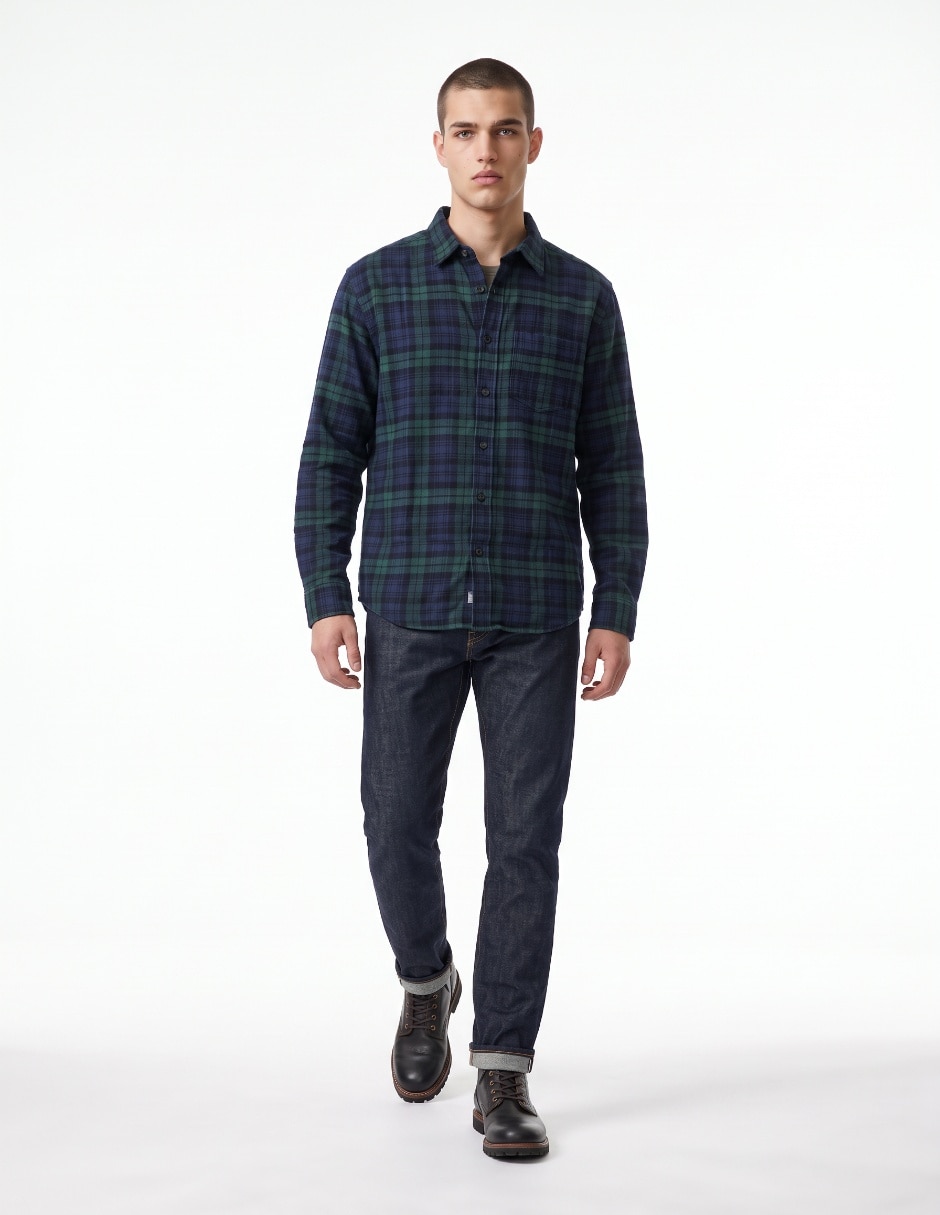 Camisa casual de algodón manga larga para hombre 3